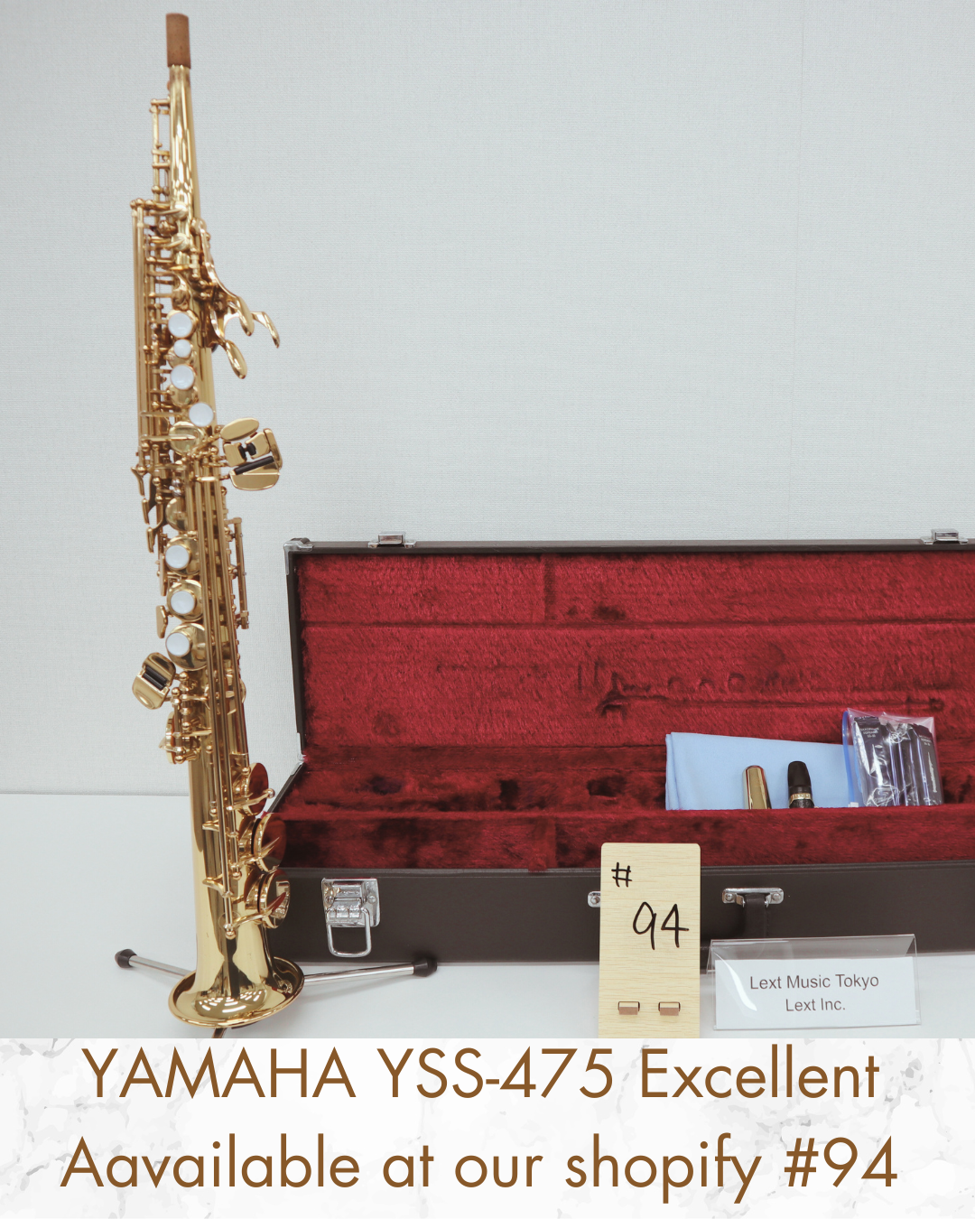 YAMAHA YSS-475 (002337) Soprano Saxophone Excellent MADE IN JAPAN in Stock #94