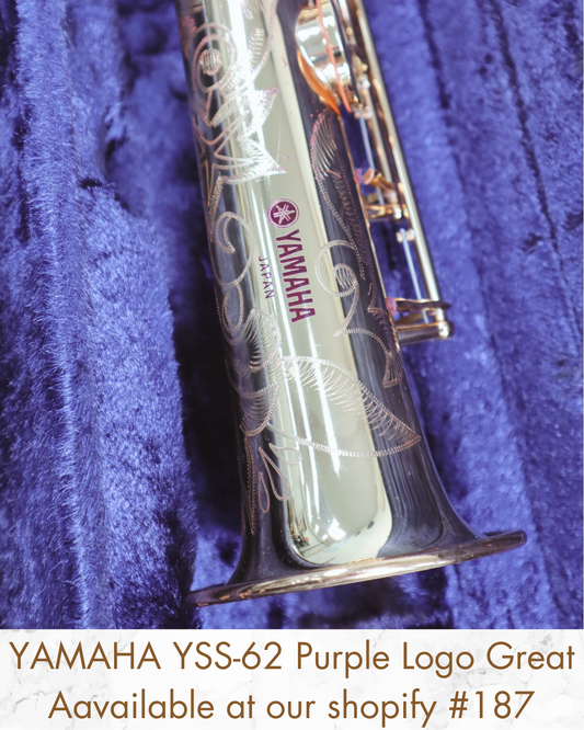 YAMAHA YSS-62 Purple logo Soprano Saxophone 0424 Great Made in Japan Stock #187