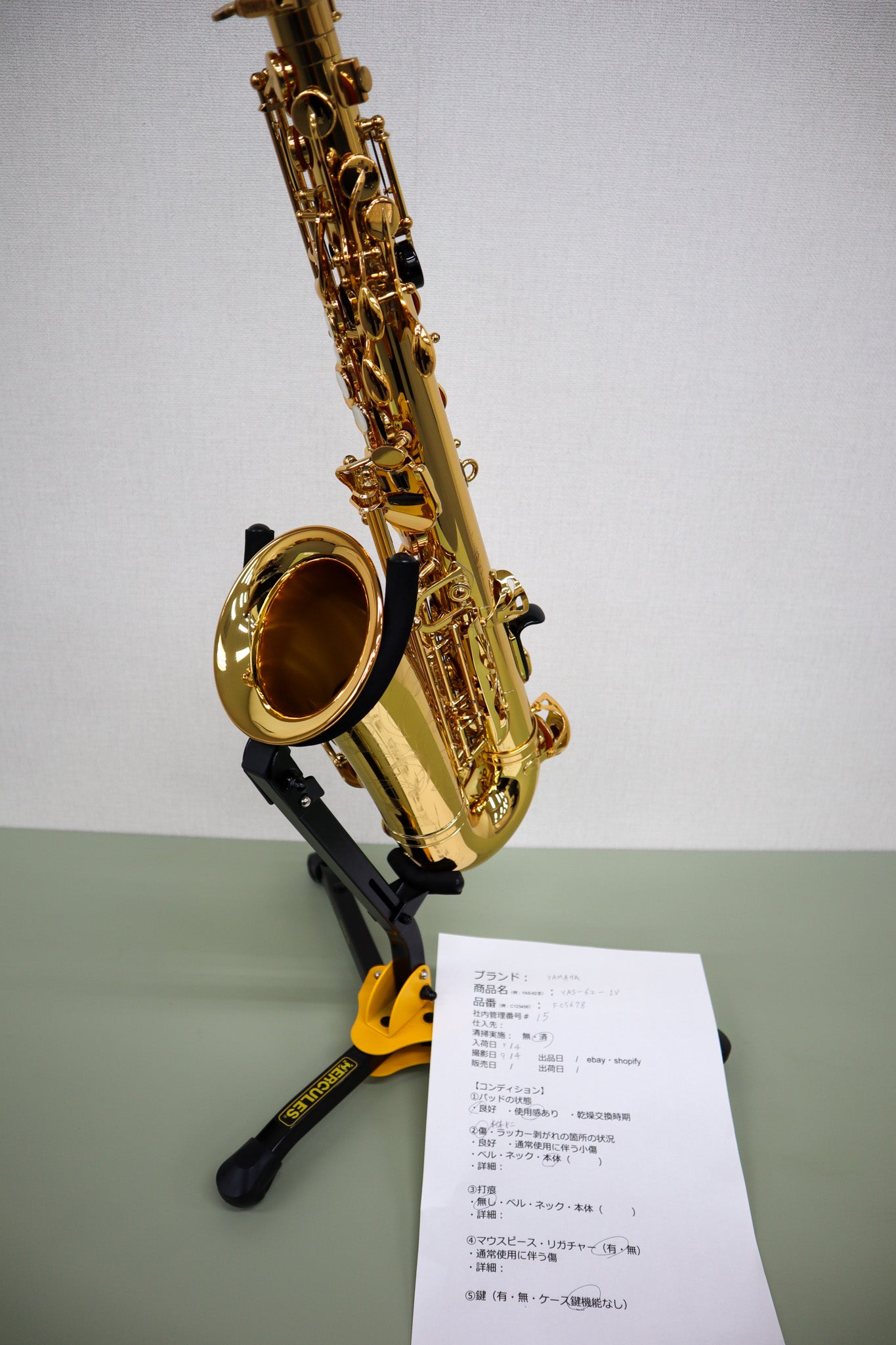 YAMAHA YAS-62Ⅳ Alto Saxophone 62Neck Great Condition Made in Japan in Stock #15